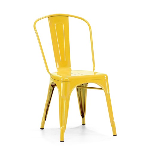 Yellow Galvanized Finish Tolix Chair TableBaseDepot