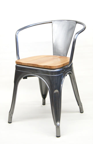 Industrial Arm Chair Tolix Pewter Glossy