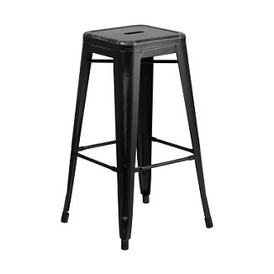 Worn Black Tolix Bar Stool