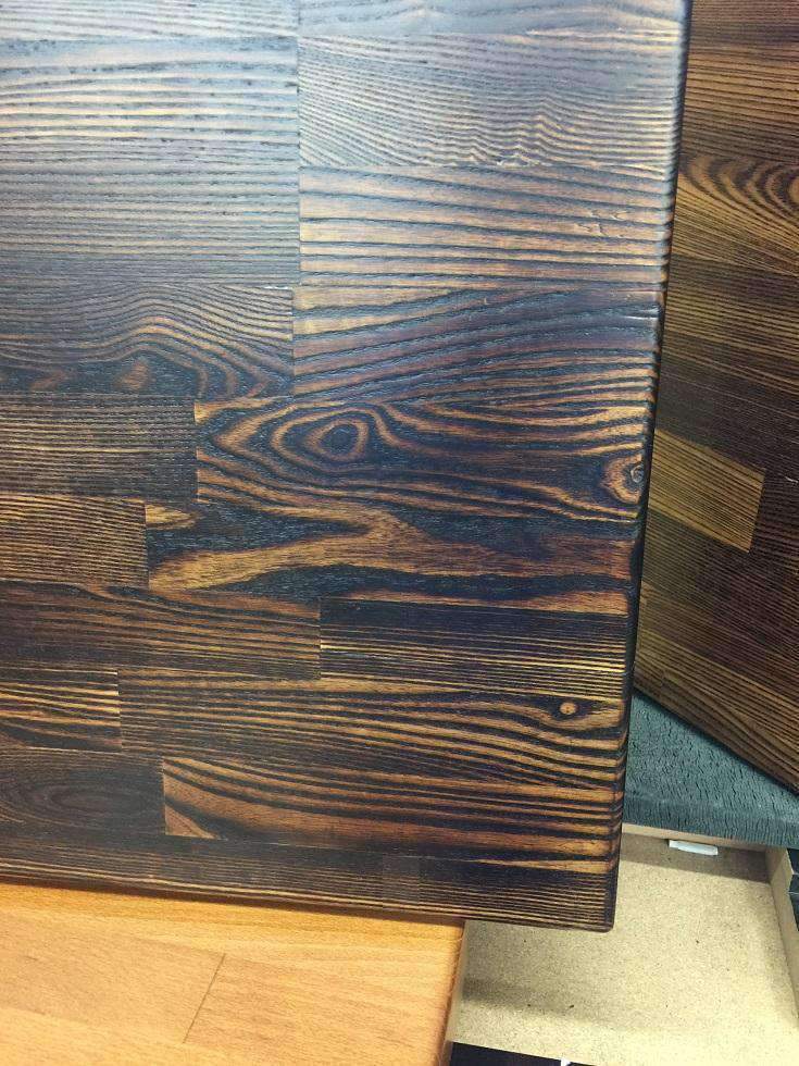 Medium Smoked Carbon Ash Wood Table Tops