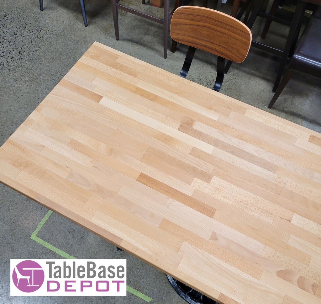 Any Size Beech Wood Restaurant Butcher Block Table Tops 11 Colors