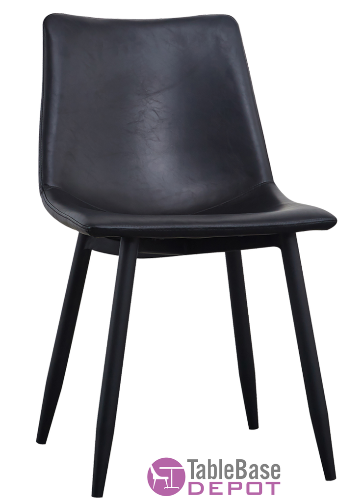 Valentina Upholstered Black Leatherette Side Chair
