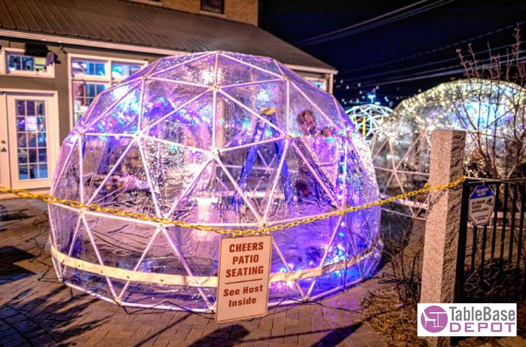Smaller Version Safe Pod Steel Patio Igloo 6 Person 3.5M Geodesic Dome Tent Circular Zipper Entrance