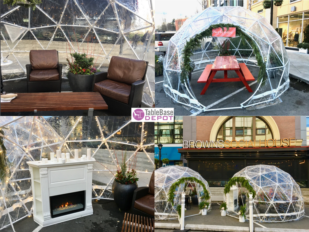 Smaller Version Safe Pod Steel Patio Igloo 6 Person 3.5M Geodesic Dome Tent Circular Zipper Entrance