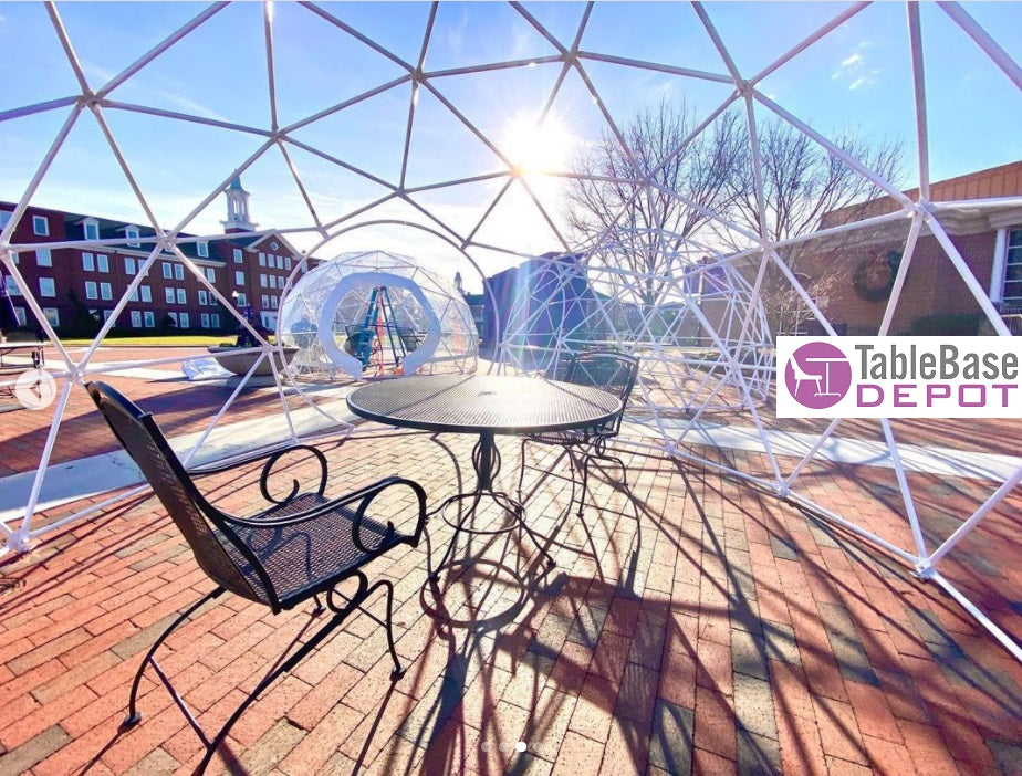 Smaller Version Safe Pod Steel Patio Igloo 6 Person 3.5M Geodesic Dome Tent Circular Zipper Entrance