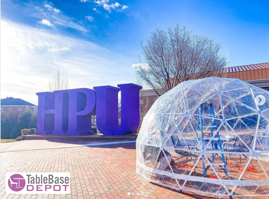 Smaller Version Safe Pod Steel Patio Igloo 6 Person 3.5M Geodesic Dome Tent Circular Zipper Entrance