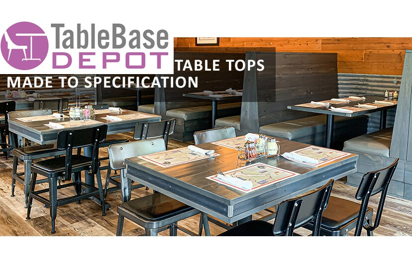 Industrialized Rustic Pine Steel Edge Table Top