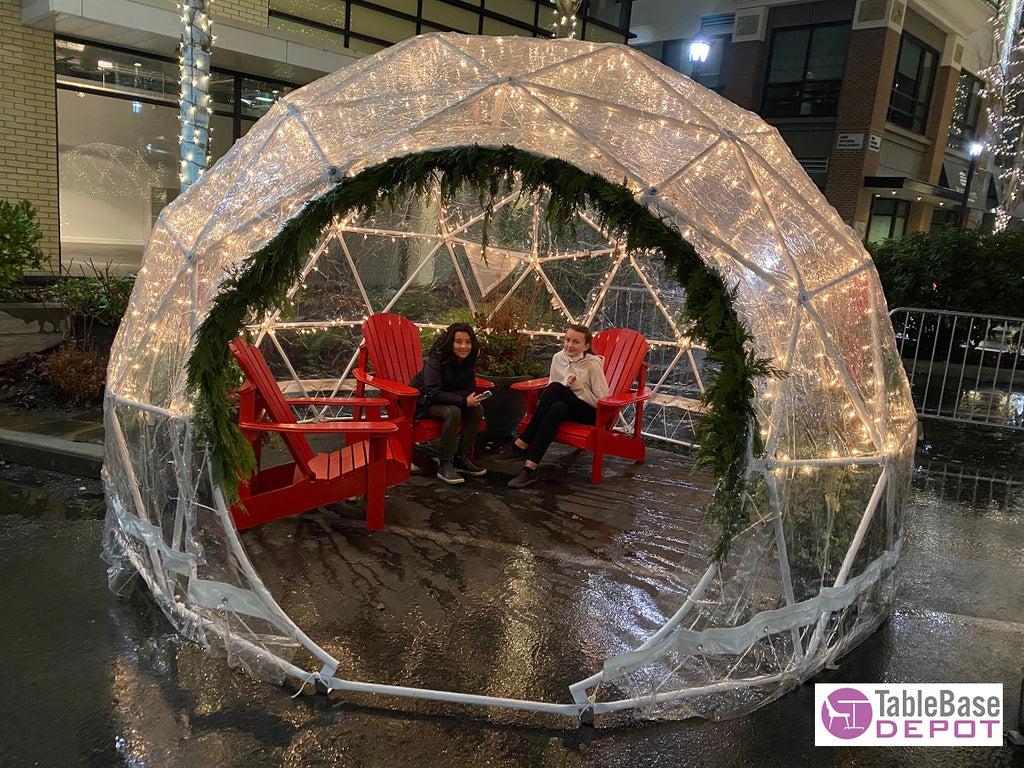 Smaller Version Safe Pod Steel Patio Igloo 6 Person 3.5M Geodesic Dome Tent Circular Zipper Entrance