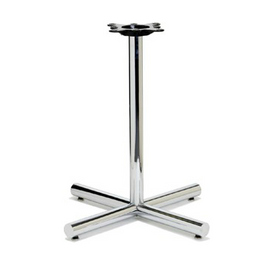 Chrome Retro Tube Table Base Flat End 22