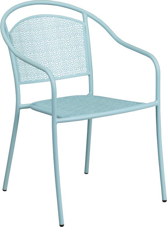 Belladona Outdoor Restaurant Patio Arm Chair With Eased Hoop Back