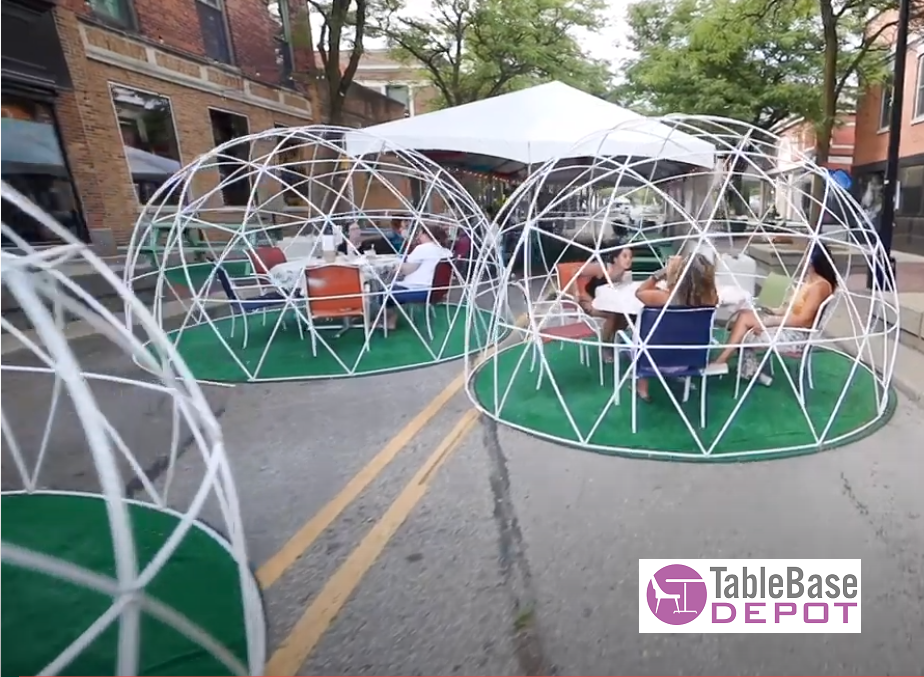 Smaller Version Safe Pod Steel Patio Igloo 6 Person 3.5M Geodesic Dome Tent Circular Zipper Entrance