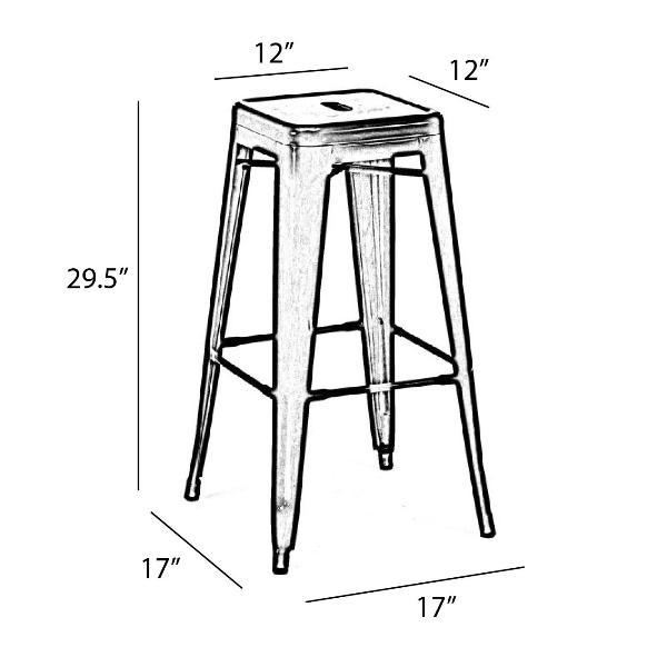Yellow Finish Tolix Bar Stool