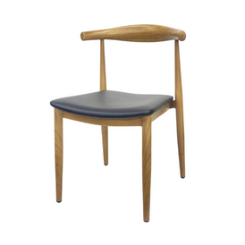 Provence Metal Wood Grain Frame Natural Oak Upholstered Chair