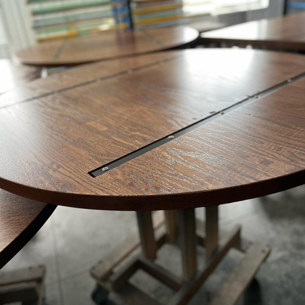 Classic Regular Oak Restaurant Table Tops Plank Style Custom Size