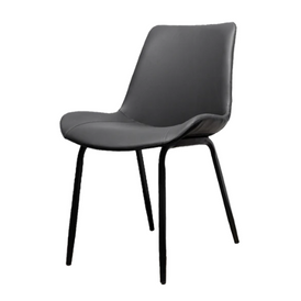 Black Arco Fully Upholstered Leatherette Restaurant Dining Chair