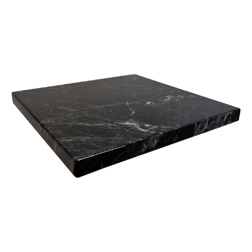 Arctic Vein Black Resin Indoor Restaurant Table Tops
