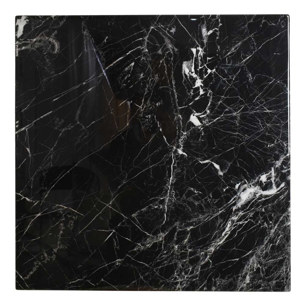 Arctic Vein Black Resin Indoor Restaurant Table Tops