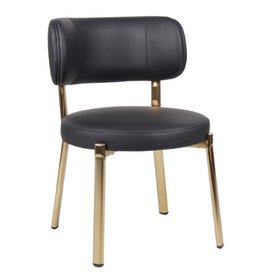 Aurelia Luxe Gold Restaurant Dining Chair with Sleek Black Upholstery