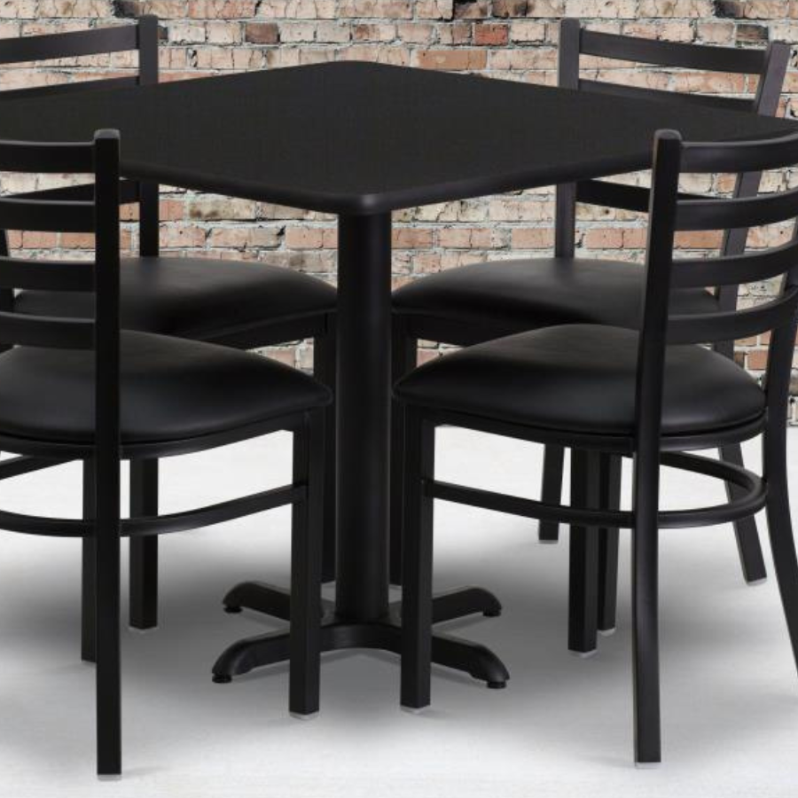 Rectangular Double Sided Laminate Mahogany Black Table Tops