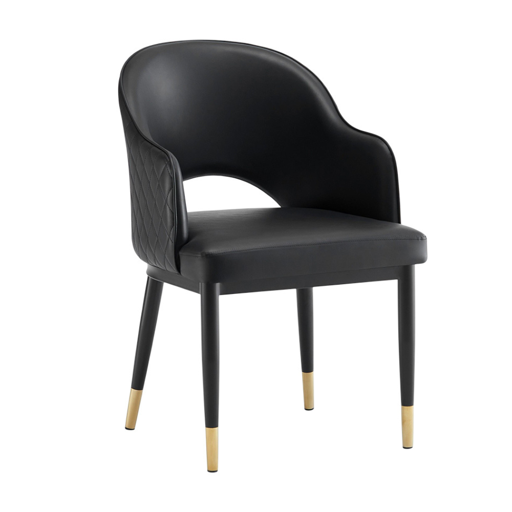 Black Giulia Fully Upholstered Leatherette Restaurant Dining Chair