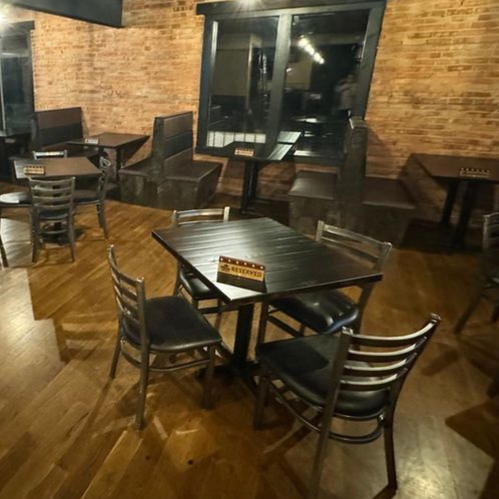 Heavy Distress Worn Out Black Pine Restaurant Table Tops