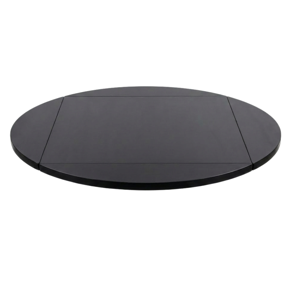 Black Laminate Drop Leaf Restaurant Table Tops 36x36 Folding To 51" Round