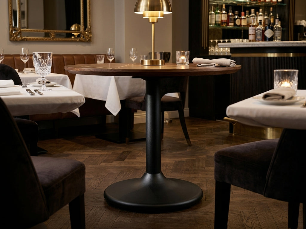 Black Retro Trumpet Restaurant Table Base