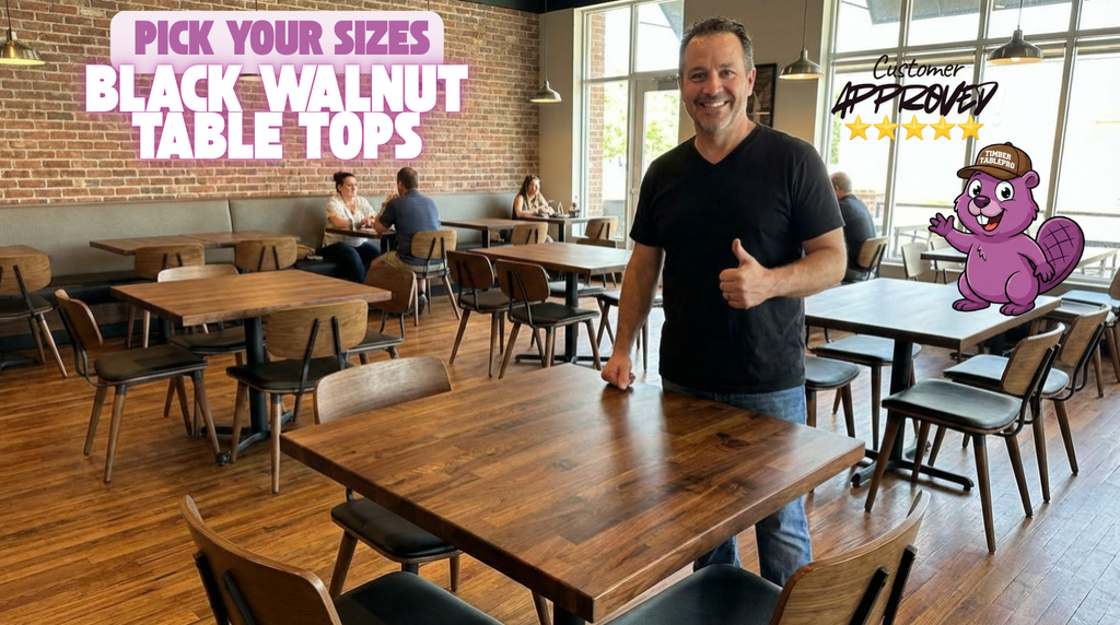 Solid Black American Walnut Restaurant Table Tops Quick Ship