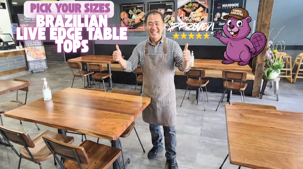 Brazilian Live Edge Walnut Restaurant Table Tops 2inch