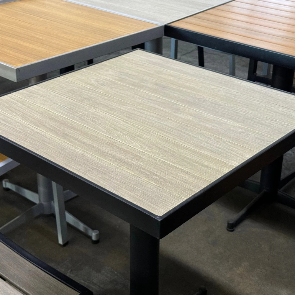 Brown Gray Wood Grain Pattern Composite Plasteek Outdoor Table Top