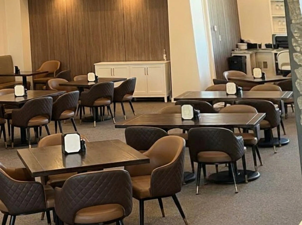 Giulia Fully Upholstered Leatherette Brown Restaurant Dining Chair