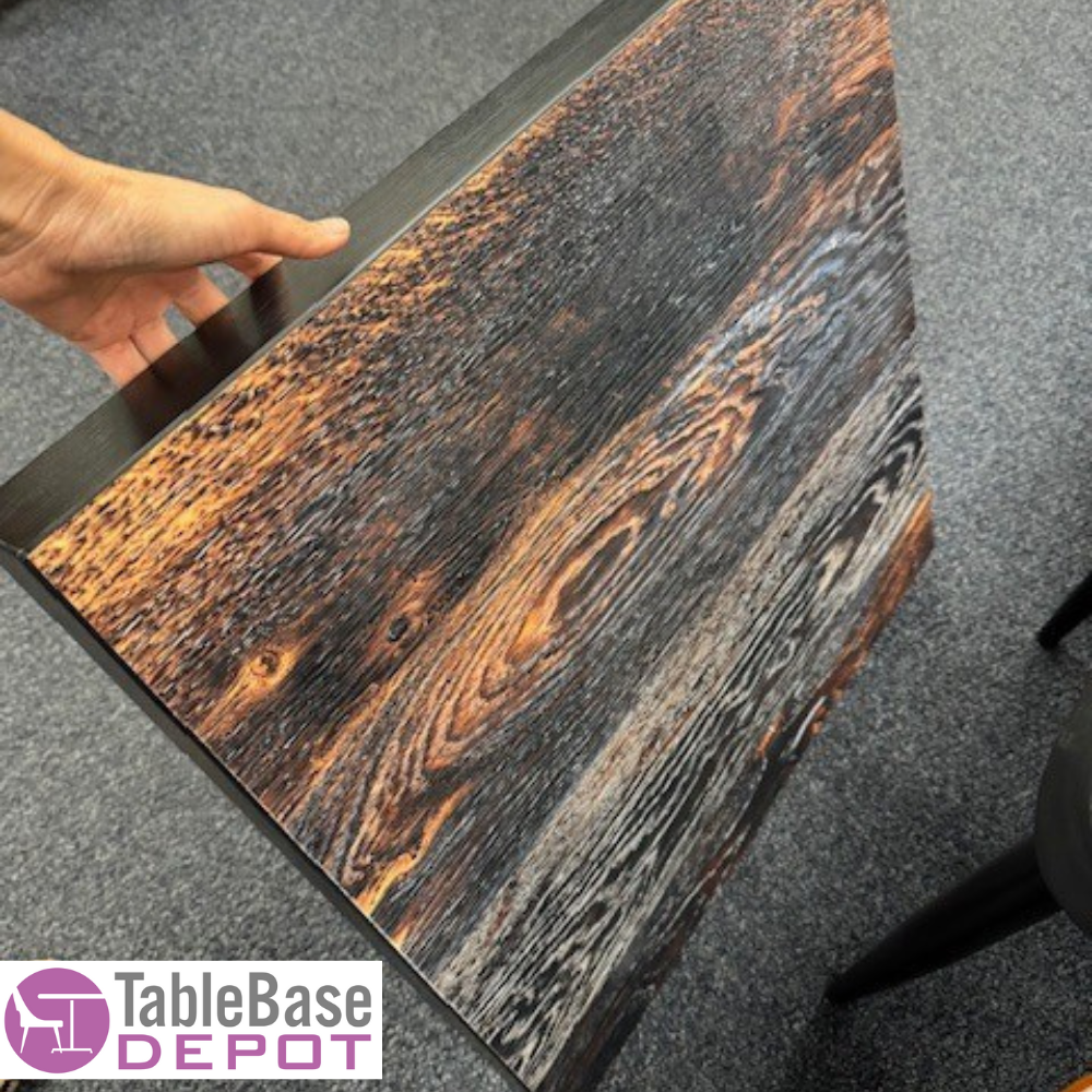 Charred Oak Woodgrain Effect Melamine Restaurant Table Top