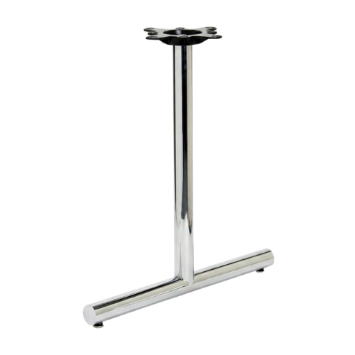 Chrome Retro Tube Table Base T Flat End Prong 2.22