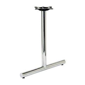 Chrome Retro Tube Table Base T Flat End Prong 2.22