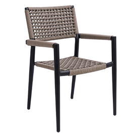Coastal Comfort Patio Arm Chair With Synthetic Polyester Fabric Seat and Back