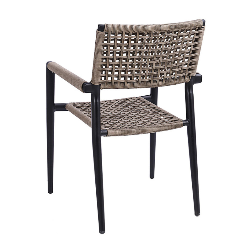 Coastal Comfort Patio Arm Chair With Synthetic Polyester Fabric Seat and Back