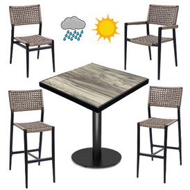Coastal Comfort Restaurant Patio Table and Chair Set In-Outdoor