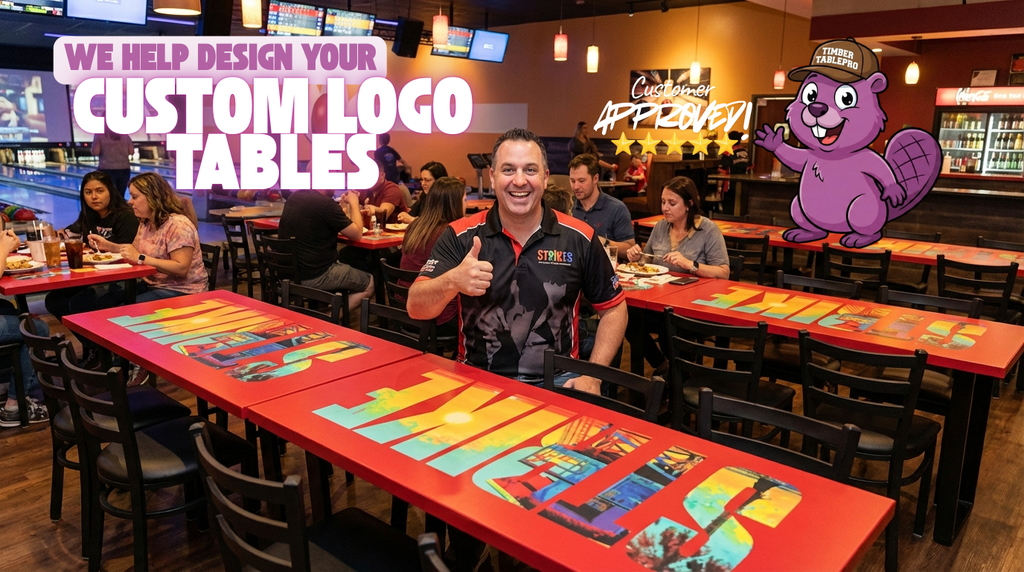 Custom Logo Solid Wood Restaurant Table Tops