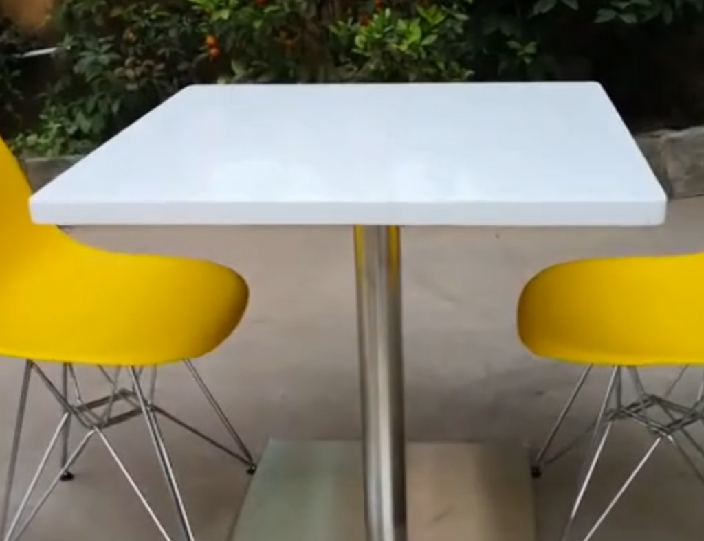 Custom Size White Acrylic Outdoor UV Treated EliteStronghold Restaurant Patio Table