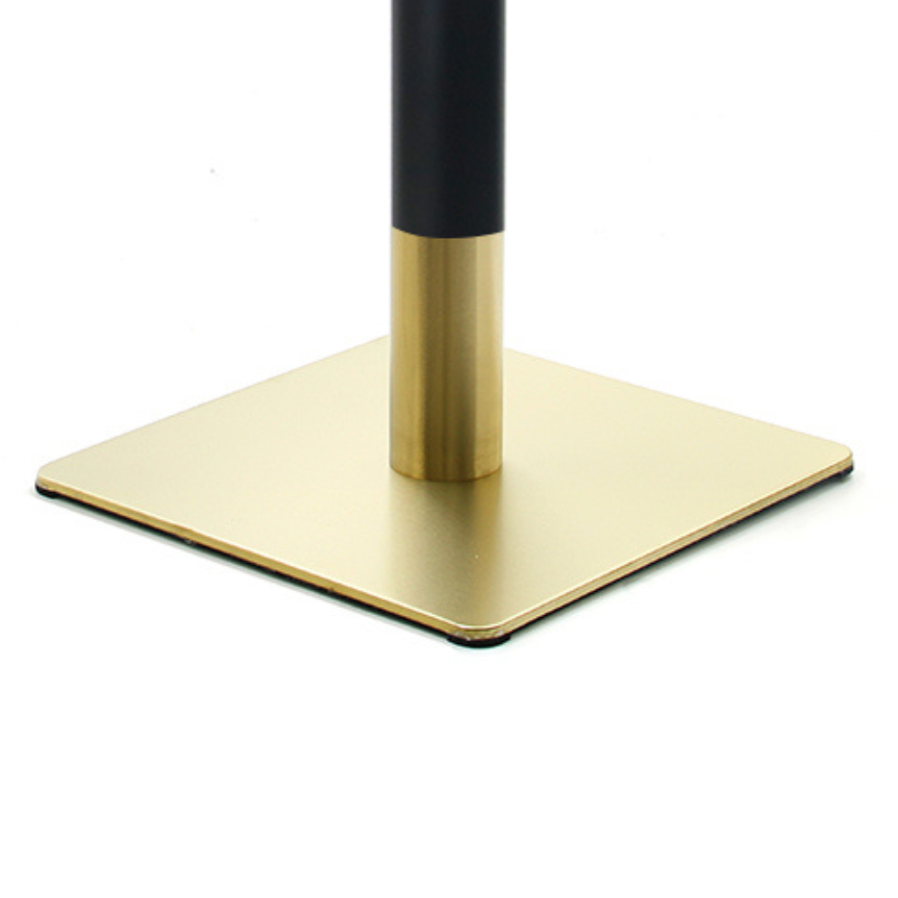 Gold Black Stainless Steel Two-Tone Square Table Base