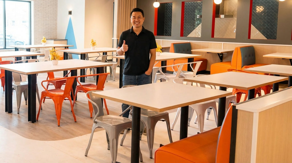 Custom Plywood Edge Banding Detail Laminate Restaurant Table Tops