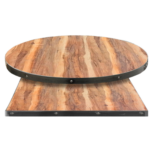 Indian Rosewood Steel Edge Custom Deep Woods Laminate Restaurant Table Tops