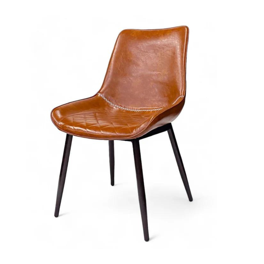 La Zucca Vinyl Restaurant Chair With Wood Grain Metal Legs