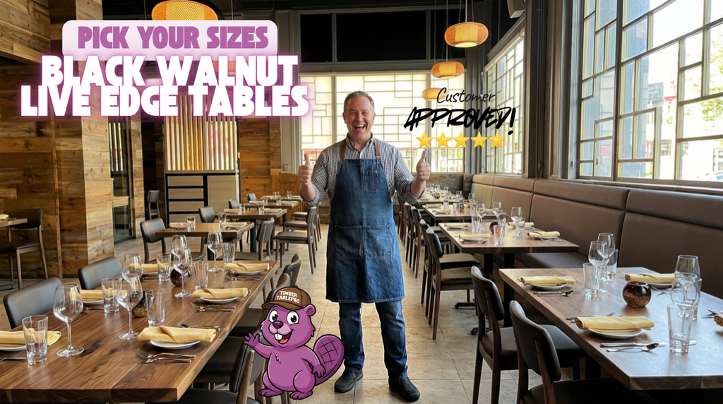 Live Edge Walnut Finish Black Walnut Restaurant Table Top 2inch