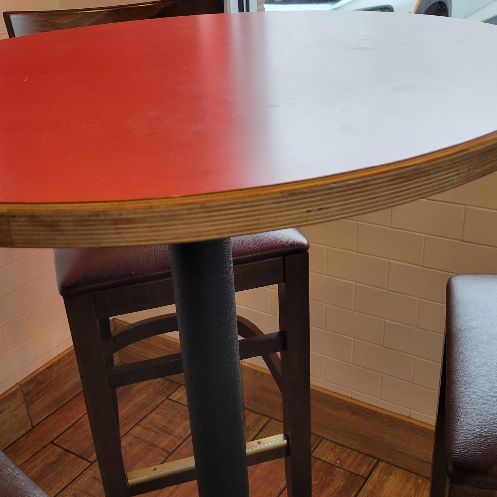 Custom Plywood Edge Detail Overlay Laminate Restaurant Table Tops
