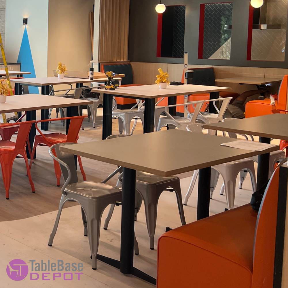 Custom Plywood Edge Banding Detail Laminate Restaurant Table Tops