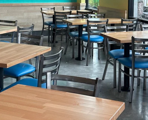 Pre Finished Solid Butcher Block Beech Wood Restaurant Table Tops Walnut Finish