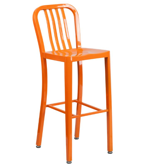 KAli Industrial Orange Galvanized Side Chair