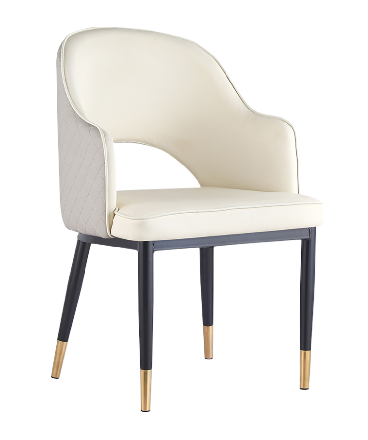 Giulia Fully Upholstered Leatherette White Restaurant Dining Chair