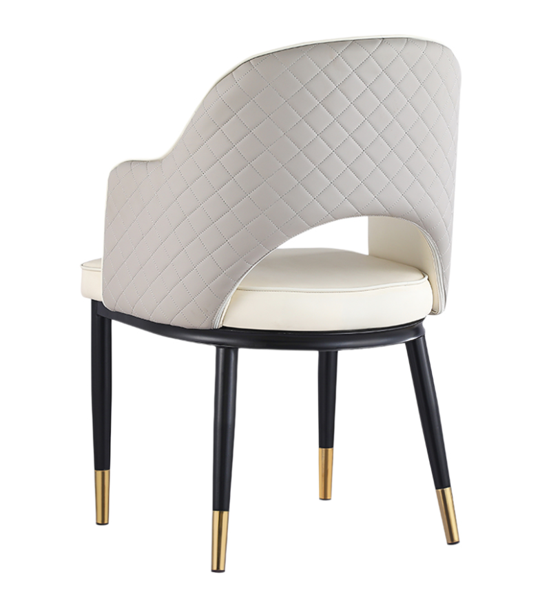 Giulia Fully Upholstered Leatherette White Restaurant Dining Chair